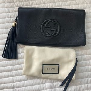 Gucci Soho Leather Clutch - Black